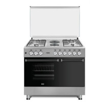 Mika 90cm x 60cm 4G+2E Standing Cooker with Gas Bottle Cabinet, Rotisserie MST90PU42SLGC4