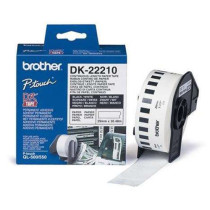 Brother DK-22210 Continuous Paper Label Roll – Black on White, 29mm wide