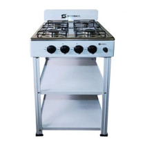 SAYONApps 4 Gas Burners Table Top Cooker with Two Storage Shelves SGB 4483