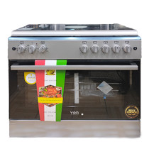 VON 5 Gas Standing Cooker with Wide Oven Silver VAC9FH50WX